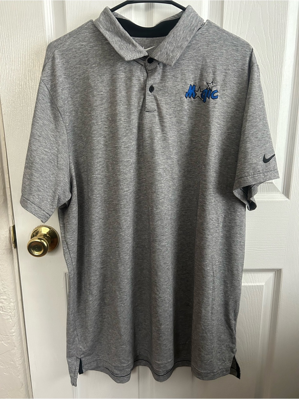Nike Grey Polo with Blue "Magic" Embroidery